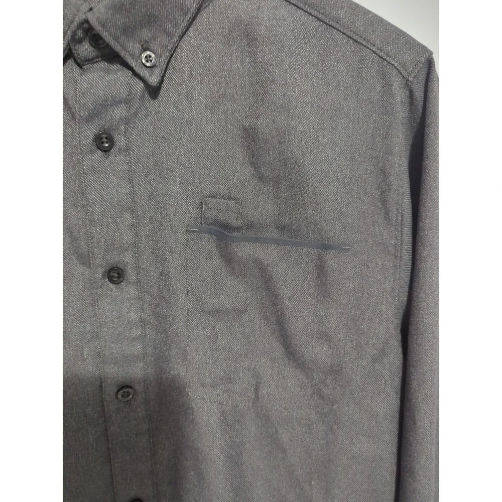 The North Face Thermo Core Shirt Twill Gray M Outdoor Casual Long Sleeve Pocket